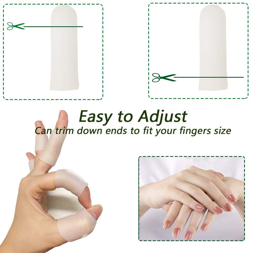 Kris-kikomy Gel-Fingerkappen aus Silikon – Fingerschutz bei Triggerfinger, Arthritis & Schmerzen (Größe S, 10 Stück)