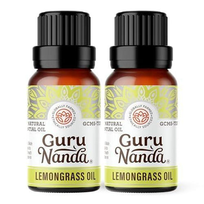 GuruNanda Zitronengras ätherisches Öl, 100% rein, natürlich und unverdünnt, Diffusoröl für Aromatherapie, Massagen & DIY-Rezepte, zur Erfrischung (2x15 ml)