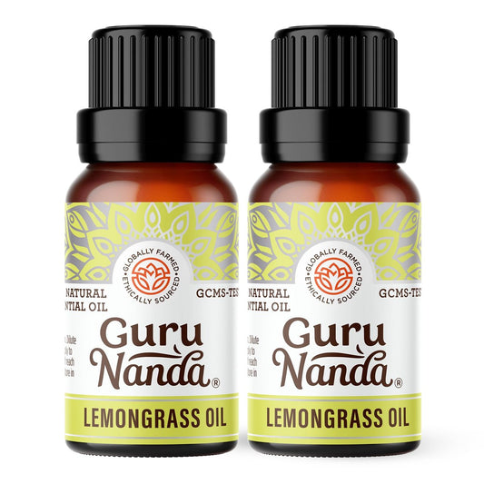 GuruNanda Zitronengras ätherisches Öl, 100% rein, natürlich und unverdünnt, Diffusoröl für Aromatherapie, Massagen & DIY-Rezepte, zur Erfrischung (2x15 ml)