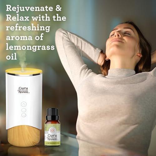 GuruNanda Zitronengras ätherisches Öl, 100% rein, natürlich und unverdünnt, Diffusoröl für Aromatherapie, Massagen & DIY-Rezepte, zur Erfrischung (2x15 ml)