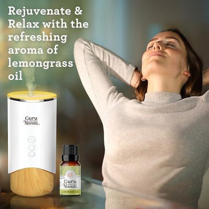 GuruNanda Zitronengras ätherisches Öl, 100% rein, natürlich und unverdünnt, Diffusoröl für Aromatherapie, Massagen & DIY-Rezepte, zur Erfrischung (2x15 ml)