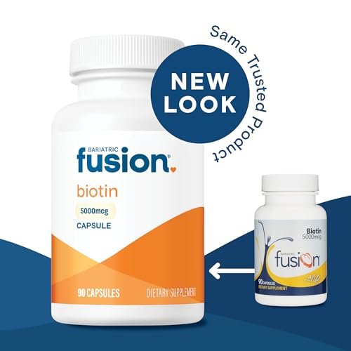Bariatric Fusion Biotin 5000 mcg Kapseln – 90 Stück, 3 Monatsvorrat, für Haarwachstum