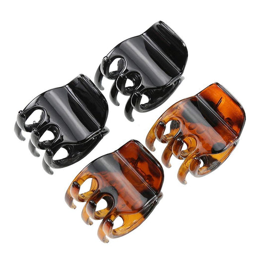 minihope Classic 4er-Pack mittlere Krallenklammern für Damen und Mädchen – ideal zum Hochstecken der Haare, für alle Haartypen, Kunststoff, Schwarz und Braun