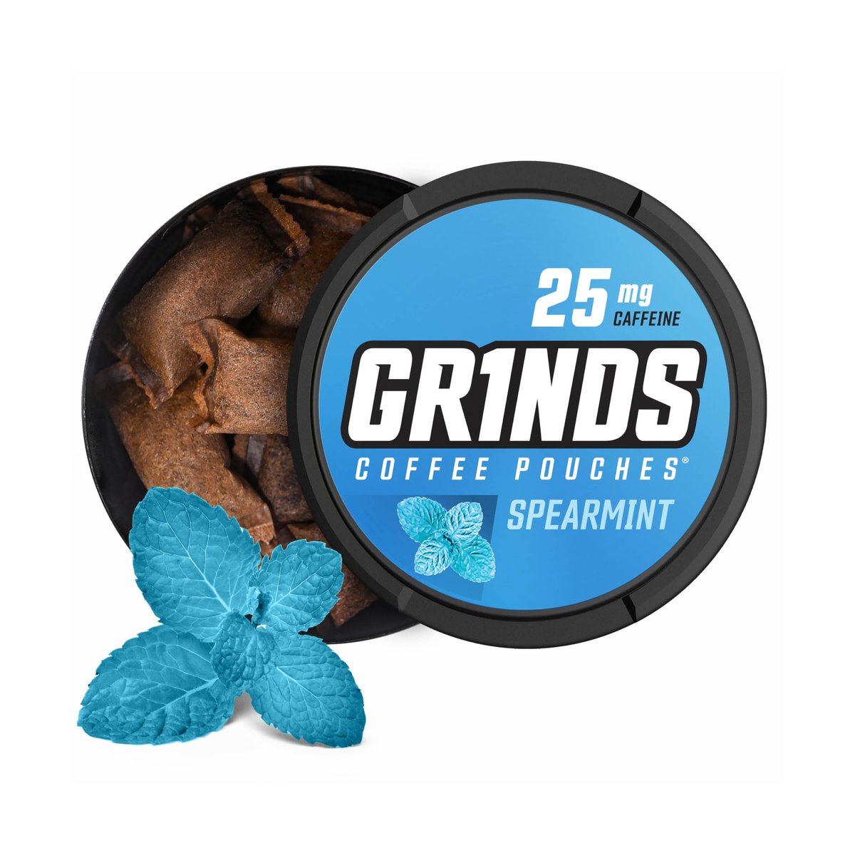Grinds Coffee Pouches Spearmint – 3 Dosen Koffeinalternative ohne Kaffee | 18 Beutel pro Dose