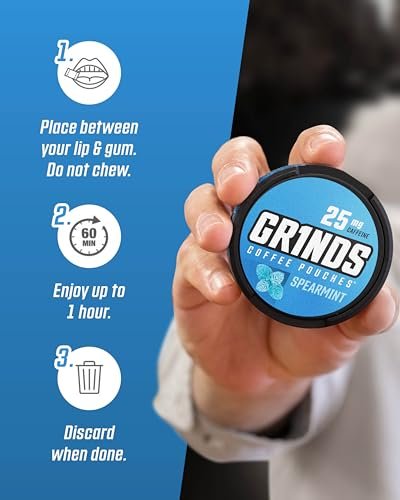 Grinds Coffee Pouches Spearmint – 3 Dosen Koffeinalternative ohne Kaffee | 18 Beutel pro Dose