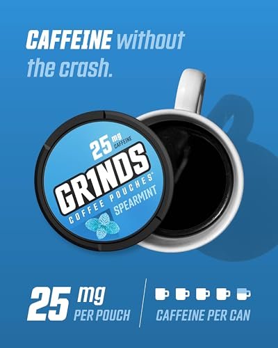 Grinds Coffee Pouches Spearmint – 3 Dosen Koffeinalternative ohne Kaffee | 18 Beutel pro Dose