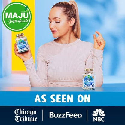 MAJU 4-in-1 Organische Seemoos Kapseln mit Blasentang & Klettenwurzel – 500 mg, 60 Stück