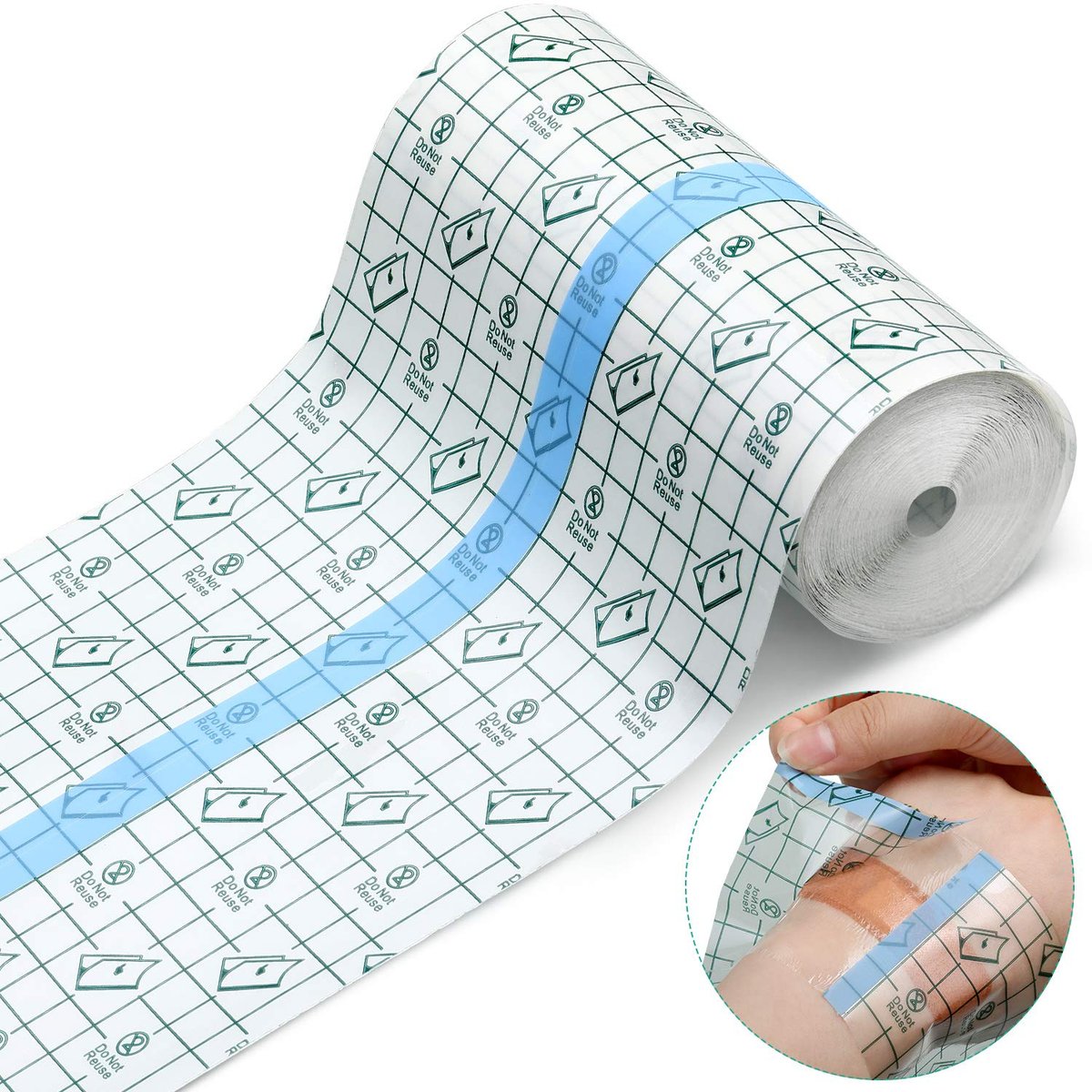BBTO Transparentes Wundpflaster wasserdicht – 6 x 394 Zoll, klare Klebebandage für Tattoos und Schwimmen