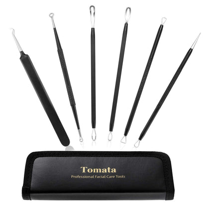 Mitesserentferner Pickel-Popper-Werkzeugset - 6-teiliges Profi-Set aus Edelstahl
