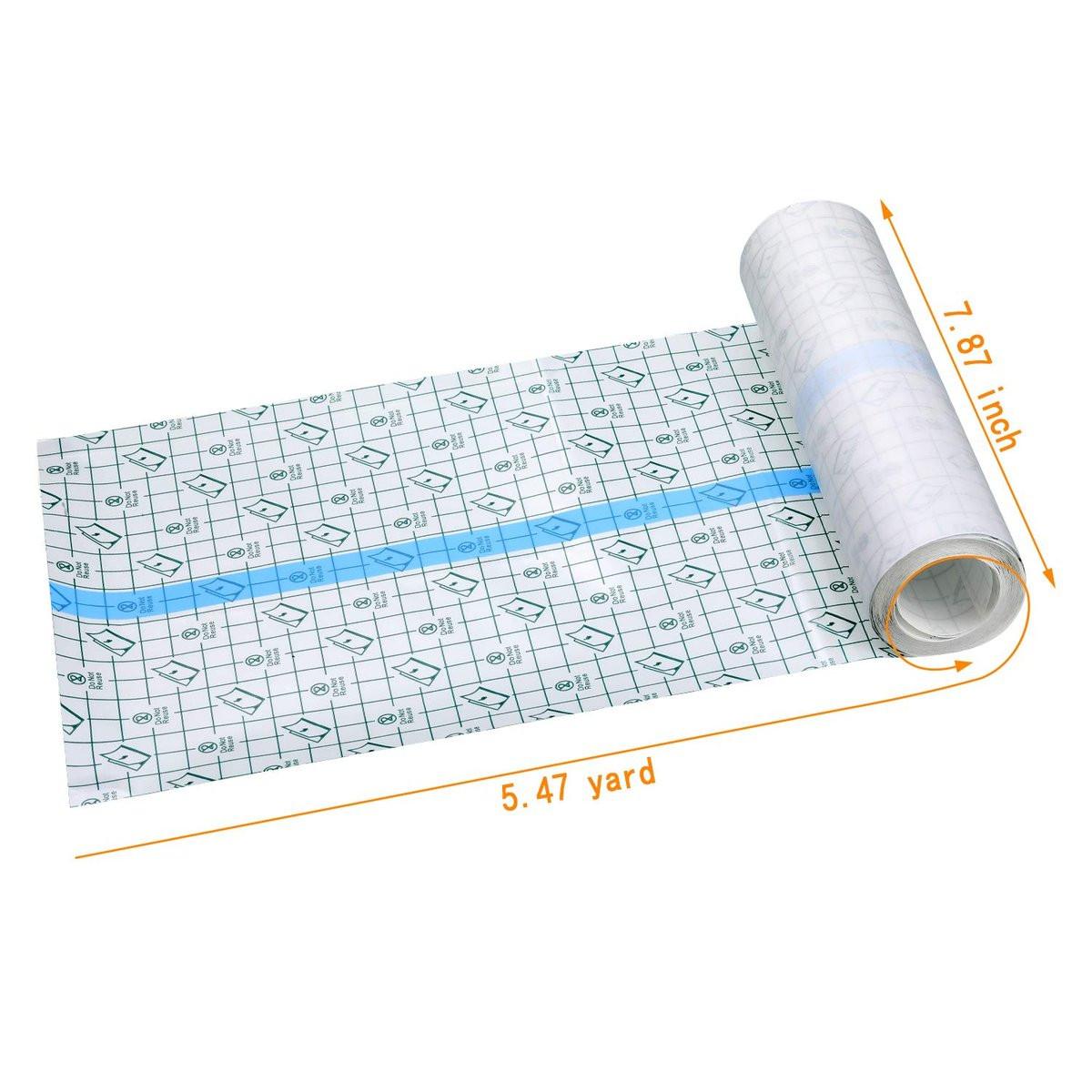 Transparentes Pflaster wasserdicht – Klare Wundauflage, dehnbares Klebeband für Tattoos und Schwimmen (8 x 197 Zoll)