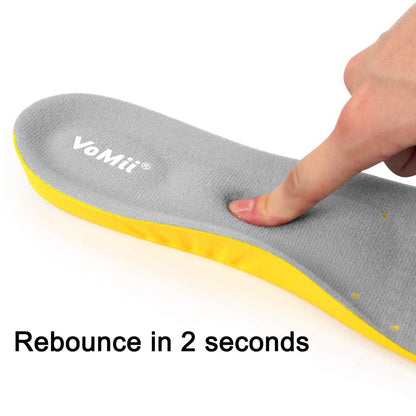 VoMii Memory Foam Einlegesohlen für Damen, Herren und Kinder – Atmungsaktive Sportschuheinlagen mit Stoßdämpfung und Fußgewölbestütze gegen Plantarfasziitis, Größe M (Herren 6-9 / Damen 7-11)