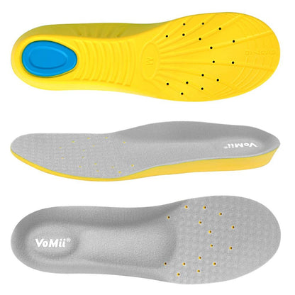 VoMii Memory Foam Einlegesohlen für Damen, Herren und Kinder – Atmungsaktive Sportschuheinlagen mit Stoßdämpfung und Fußgewölbestütze gegen Plantarfasziitis, Größe M (Herren 6-9 / Damen 7-11)