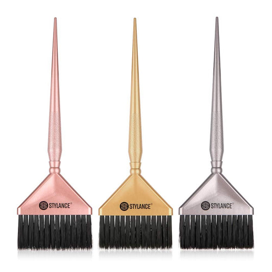 3-teiliges Haarcolor-Werkzeug-Set – Pinselset für Salon & DIY-Haarfärbung (Silber, Roségold, Gold)