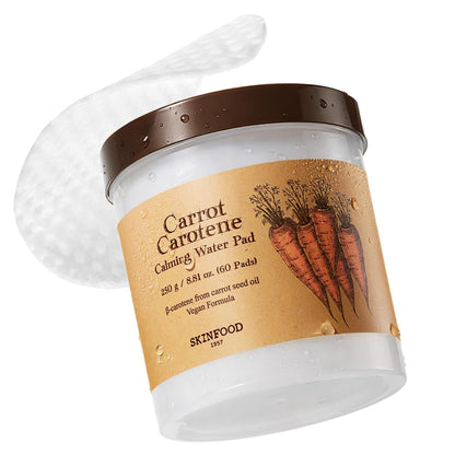 SKINFOOD Karotten-Toner-Pads – Kühlende & beruhigende Gesichtspads für Hitzegestresste Haut, 60 Stück