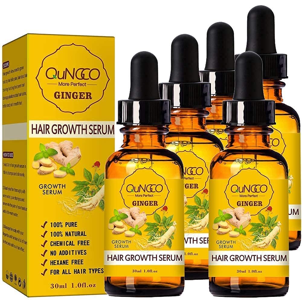 Haarwachstum Serum 5er-Pack – Natürliches Ingweröl für Frauen & Männer – Fördert dichtes, kräftiges Haar – Stärkende Pflege für alle Haartypen