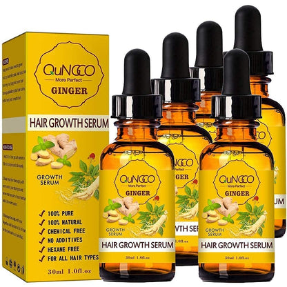 Haarwachstum Serum 5er-Pack – Natürliches Ingweröl für Frauen & Männer – Fördert dichtes, kräftiges Haar – Stärkende Pflege für alle Haartypen