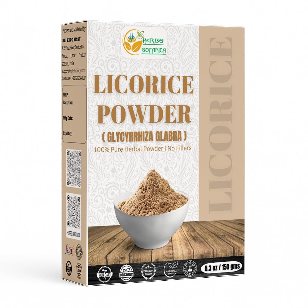 Herbs Botanica Süßholzwurzelpulver 100% rein & natürlich – für Tee, Hautpflege & DIY Schönheit – 150 g