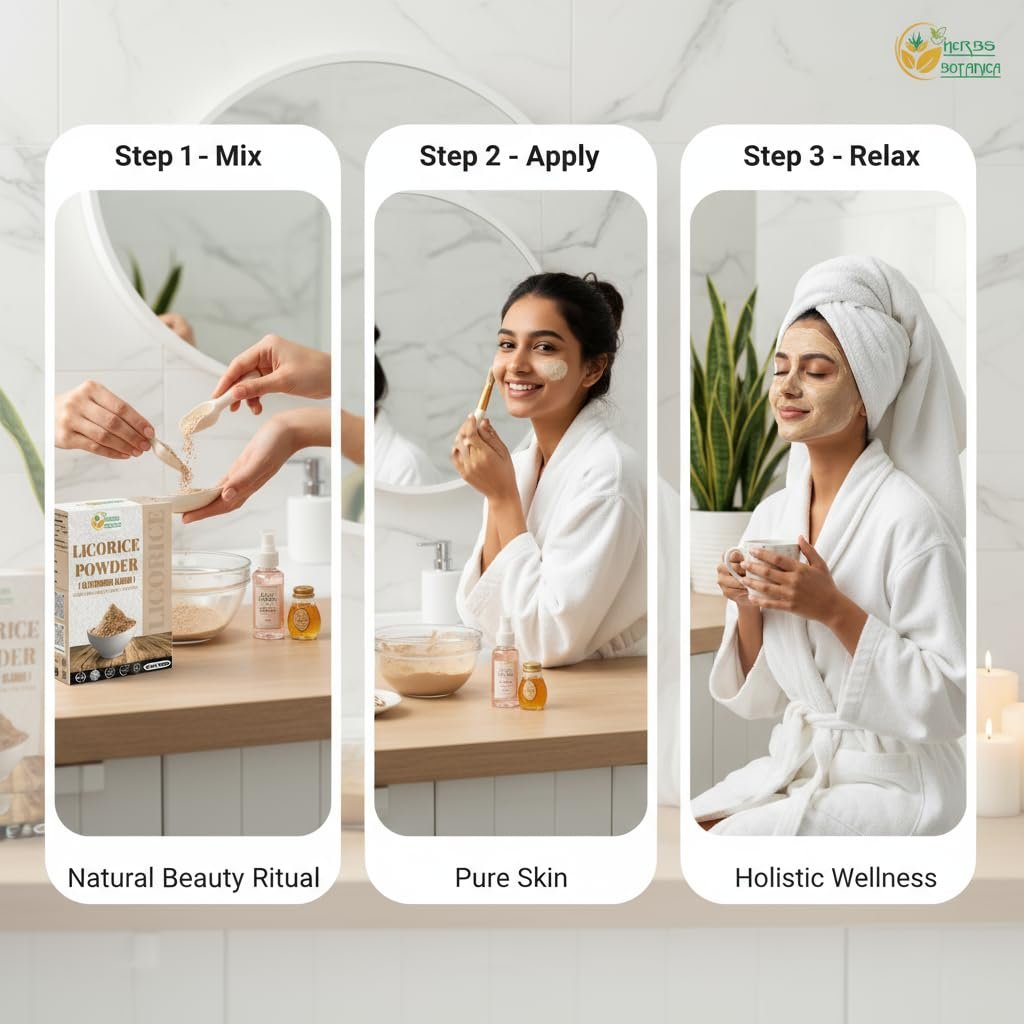 Herbs Botanica Süßholzwurzelpulver 100% rein & natürlich – für Tee, Hautpflege & DIY Schönheit – 150 g
