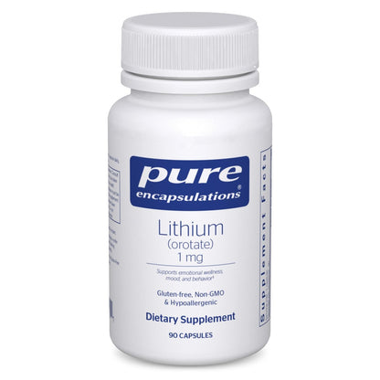 Pure Encapsulations Lithium (Orotate) 1 mg – Unterstützung für Ruhe und Ausgeglichenheit | 90 Kapseln
