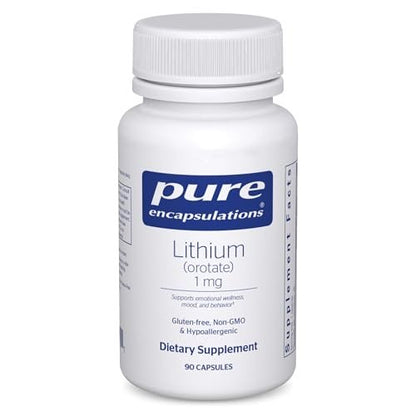 Pure Encapsulations Lithium (Orotate) 1 mg – Unterstützung für Ruhe und Ausgeglichenheit | 90 Kapseln
