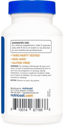 Nutricost Alpha-Liponsäure 600 mg pro Portion, 120 Kapseln, 60 Portionen - Pflanzliche Kapseln, Nicht-GMO