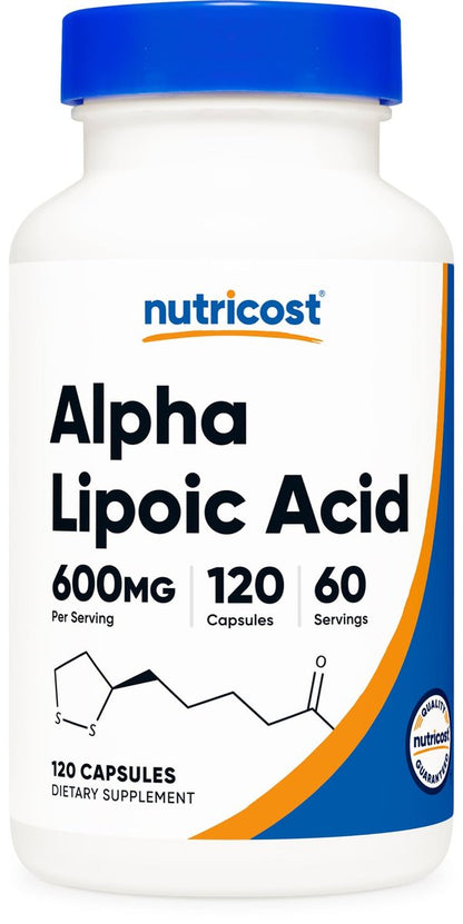 Nutricost Alpha-Liponsäure 600 mg pro Portion, 120 Kapseln, 60 Portionen - Pflanzliche Kapseln, Nicht-GMO