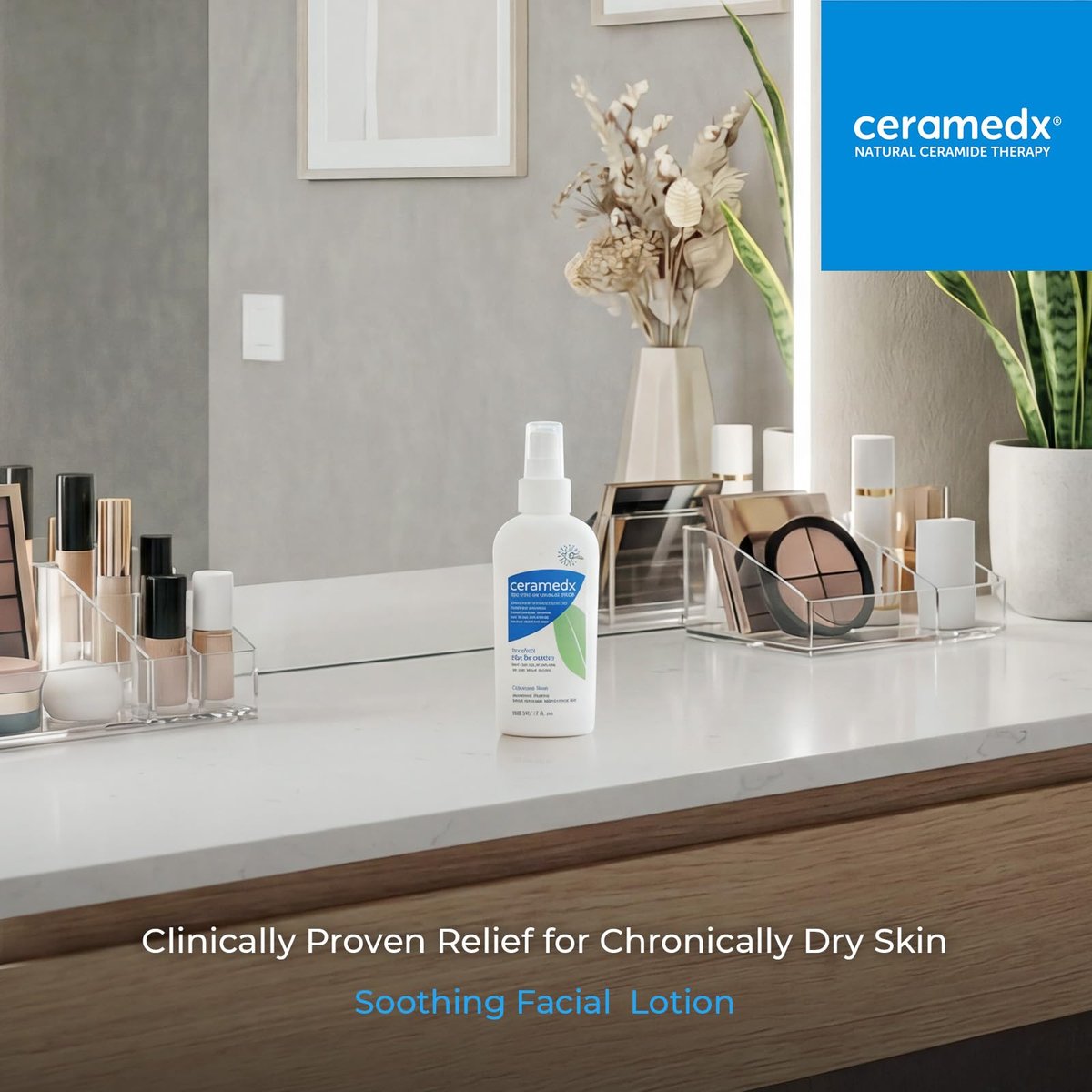 Ceramedx – Beruhigende Gesichtslotion | Natürliche Ceramid-Lotion für trockene, empfindliche Haut | Tierversuchsfrei, vegan & parfümfrei | 118 ml