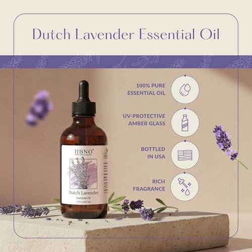 HBNO Kalifornisches Lavendelöl 120 ml - Natürliches ätherisches Öl für Haut, Reinigung, Aromatherapie, DIY & Diffuser
