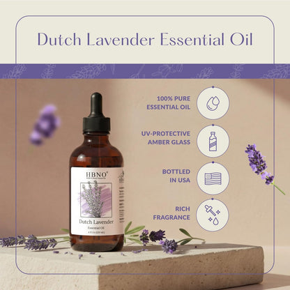 HBNO Kalifornisches Lavendelöl 120 ml - Natürliches ätherisches Öl für Haut, Reinigung, Aromatherapie, DIY & Diffuser