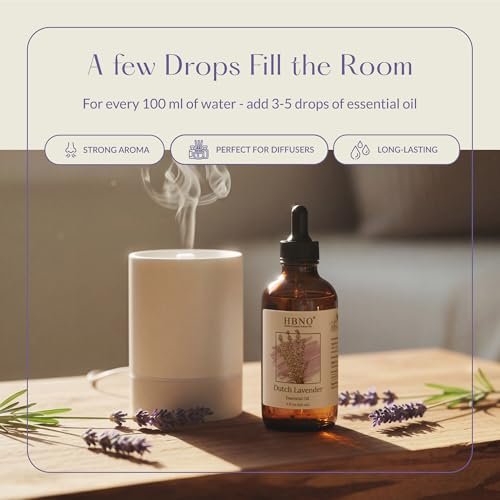 HBNO Kalifornisches Lavendelöl 120 ml - Natürliches ätherisches Öl für Haut, Reinigung, Aromatherapie, DIY & Diffuser