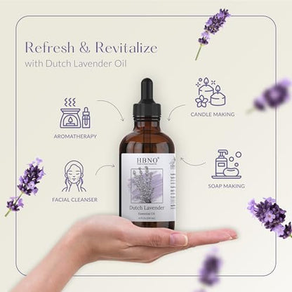 HBNO Kalifornisches Lavendelöl 120 ml - Natürliches ätherisches Öl für Haut, Reinigung, Aromatherapie, DIY & Diffuser