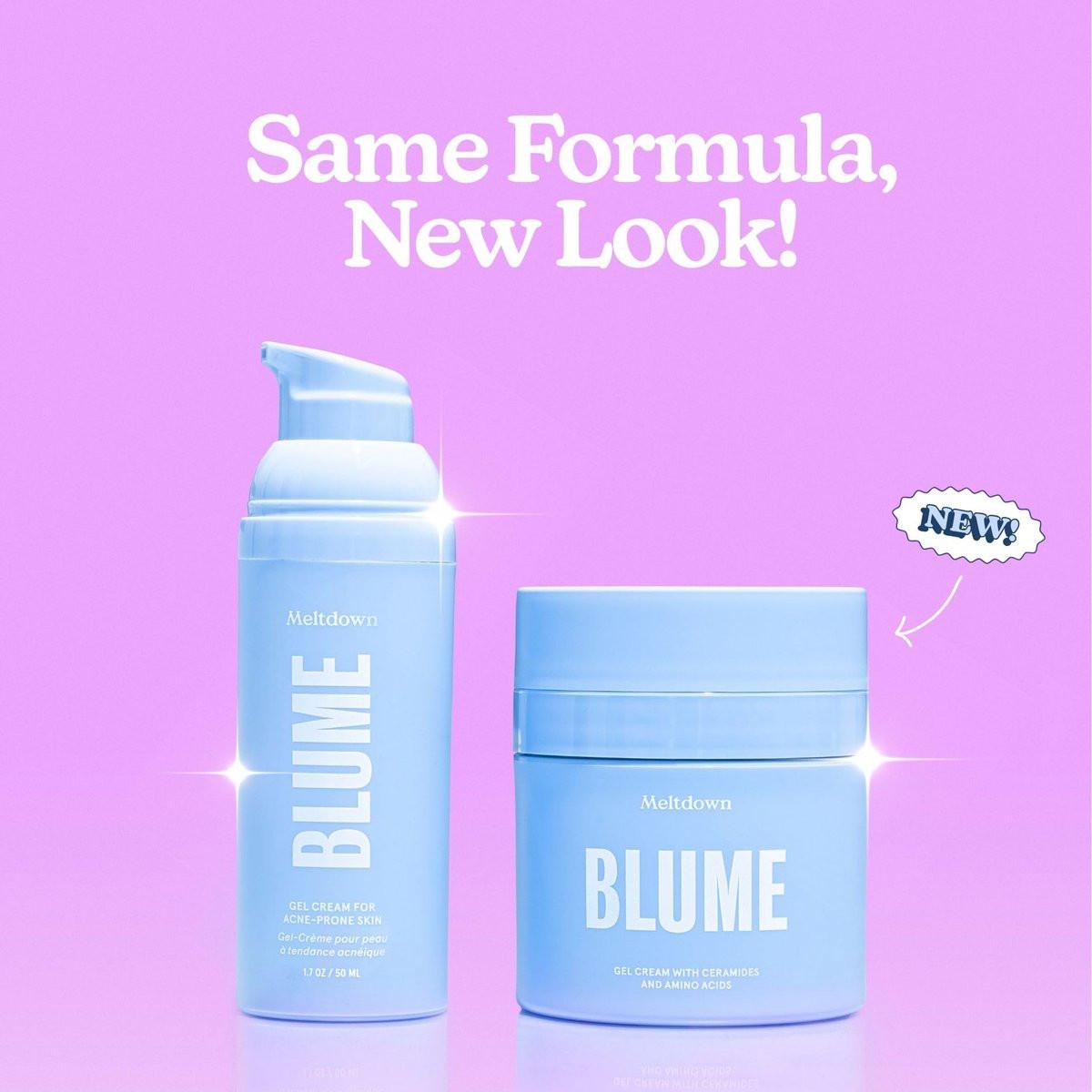Blume Meltdown Gel-Gesichtsfeuchtigkeitscreme für zu Akne neigende Haut – Ölfreie Feuchtigkeitspflege mit Niacinamid & Centella für einen ebenmäßigen Hautton – 72-Stunden-Feuchtigkeitscreme mit Ceramiden & Squalan (1,7 oz)