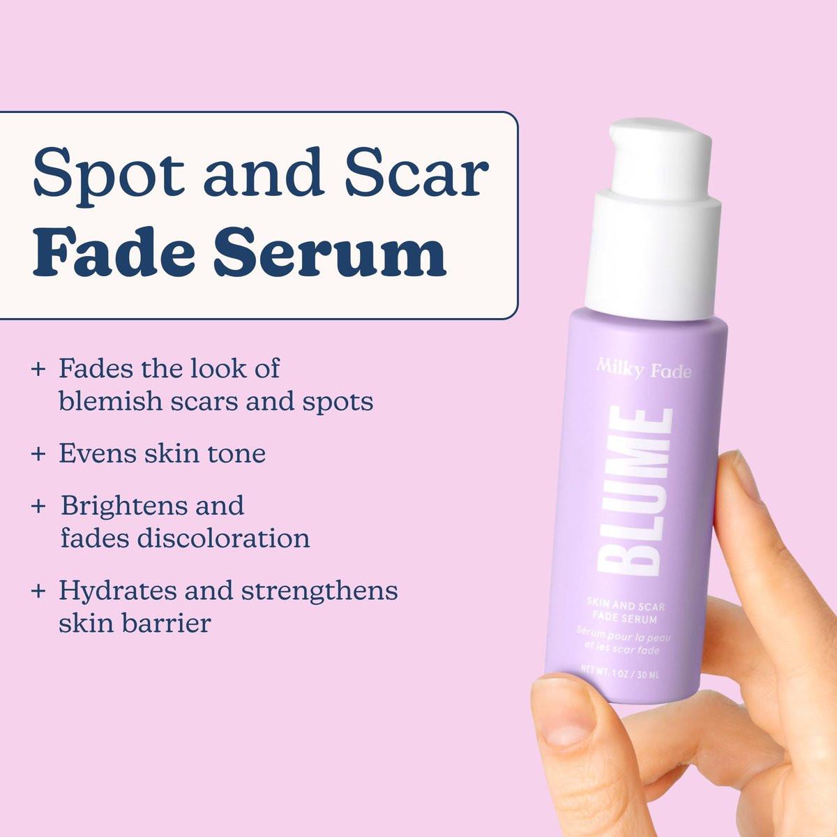 Blume Milky Fade Vitamin C Serum für das Gesicht - Dunkelfleck-Korrektor mit Niacinamid, Hyaluronsäure & Vitamin E - Beruhigt den Hautton - Veganes & tierversuchsfreies Feuchtigkeitsserum (30 ml)