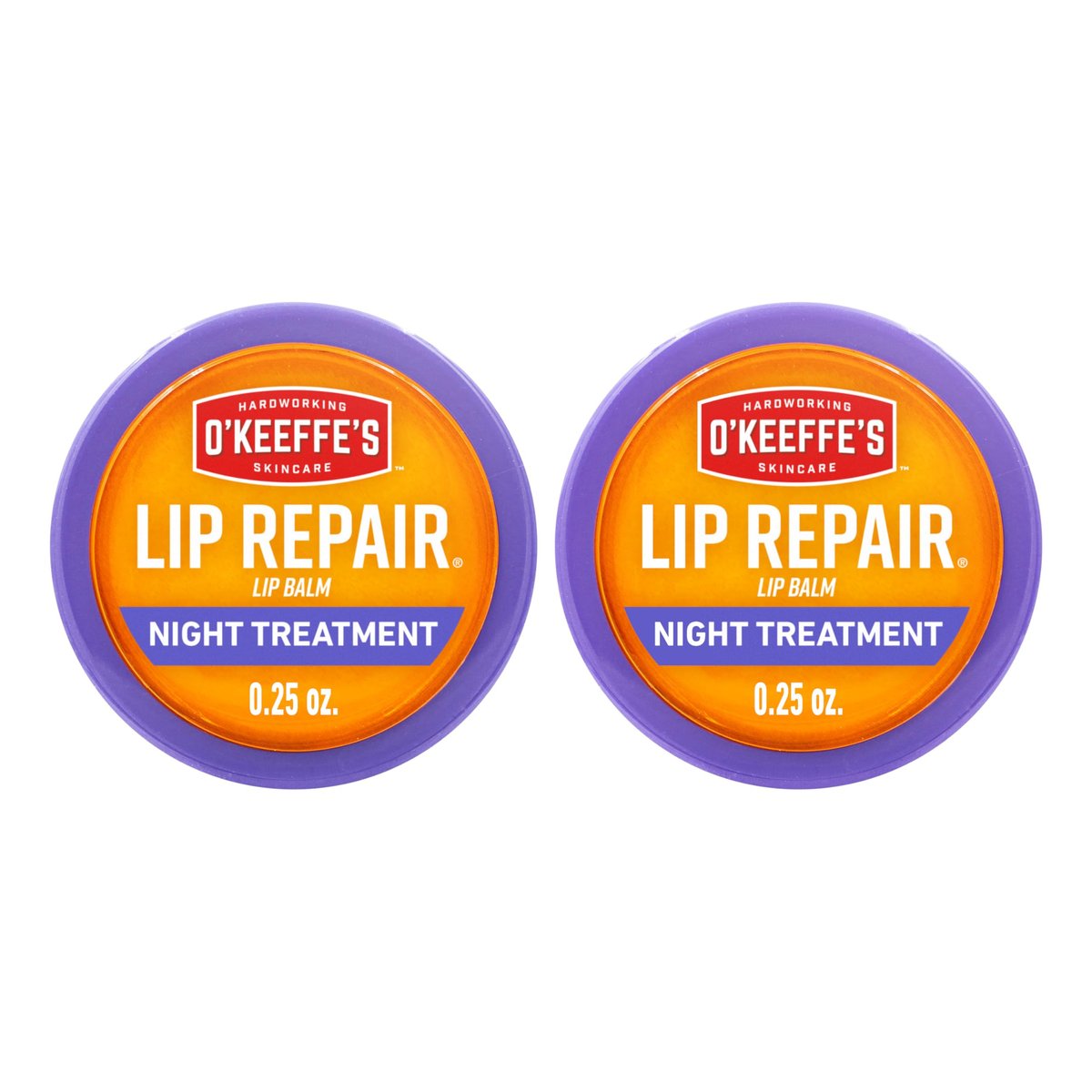 O'Keeffe's Lip Repair Nachtpflege Lippenbalsam für trockene, rissige Lippen - 0,25 Unzen Glas (2er Pack) - Feuchtigkeitsspender für extrem rissige, trockene Lippen