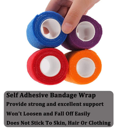 12 Rollen Elastische Selbstklebende Bandage 3 Zoll, Atmungsaktives Vlies-Kohäsivband, Veterinärbandage für Hunde, Knöchelverstauchungen Schwellung Medizinisches Erste-Hilfe-Tape, Sporttape Farben