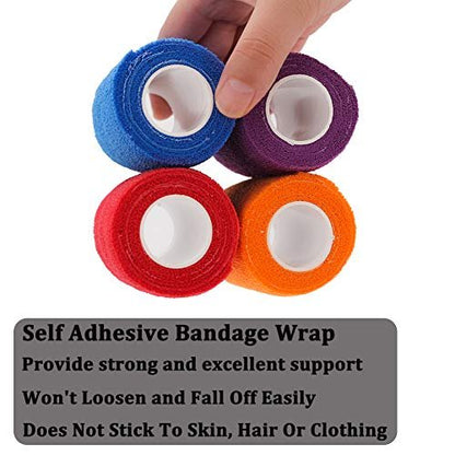 12 Rollen Elastische Selbstklebende Bandage 3 Zoll, Atmungsaktives Vlies-Kohäsivband, Veterinärbandage für Hunde, Knöchelverstauchungen Schwellung Medizinisches Erste-Hilfe-Tape, Sporttape Farben