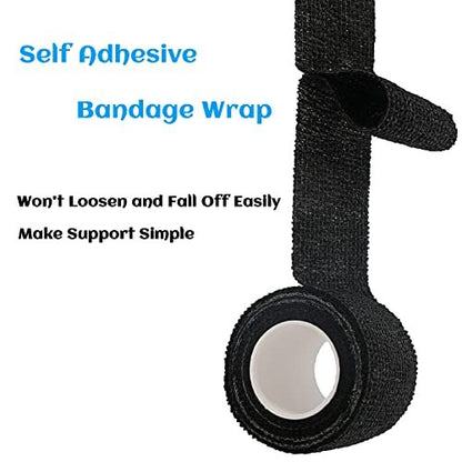 24 Rollen Schwarze Selbstklebende Elastische Bandage 5 cm, Atmungsaktive Kohäsive Bandage, Für Knöchelverstauchungen Schwellungen Medizinische Erste Hilfe Sport Athletik Griffband, Hunde Tierarzt Wickel