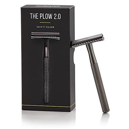 MANSCAPED® The Plow® 2.0 Premium Einzelklinge Doppelklingen-Sicherheitsrasierer für Männer – Gunmetal Grey