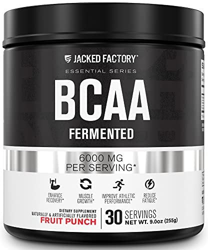 Jacked Factory BCAA Pulver (Fermentiert) - 6 g verzweigtkettige essentielle Aminosäuren für verbesserte Muskelregeneration, reduzierte Ermüdung, gesteigerte Kraft und Muskelwachstum - 30 Portionen, Fruchtpunsch