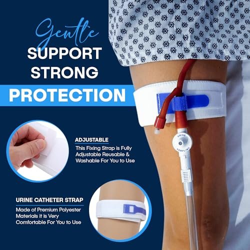 ViDava 3er-Pack Beinhalter für Foley-Katheter – Verstellbarer Urinableitungsschlauchhalter mit rutschfestem Silikongriff – Komfortable, wiederverwendbare Stabilisierung für Katheterfixierung (23” x 2”)
