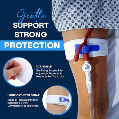 ViDava 3er-Pack Beinhalter für Foley-Katheter – Verstellbarer Urinableitungsschlauchhalter mit rutschfestem Silikongriff – Komfortable, wiederverwendbare Stabilisierung für Katheterfixierung (23” x 2”)