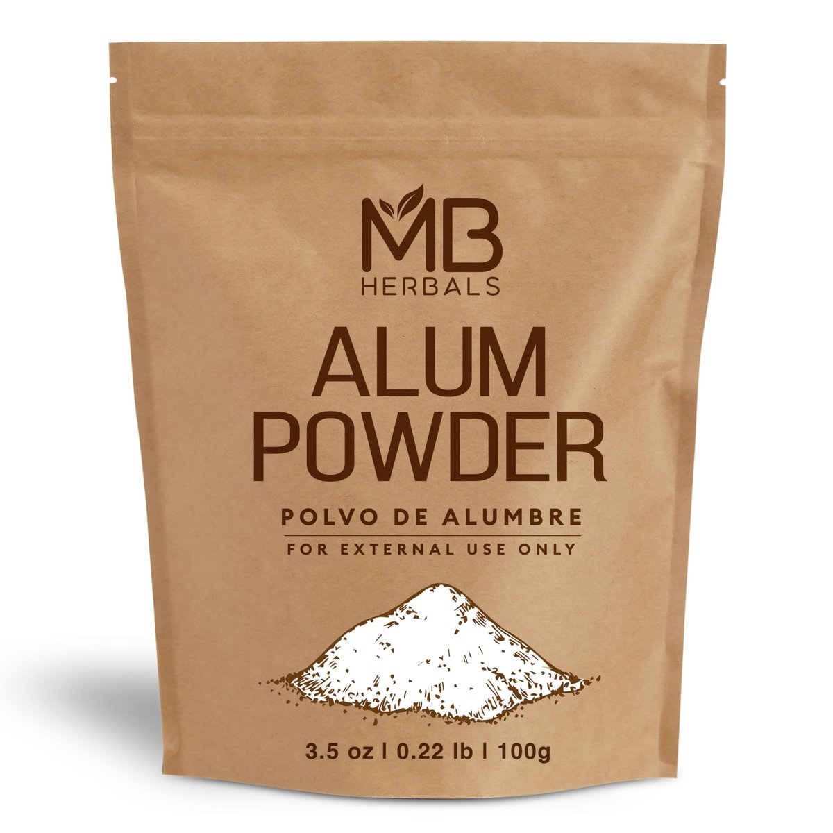 MB Herbals Alaunpulver 100 g (3,5 oz) | Deodorant | Aftershave | Beizmittel für Leder, Stoff und Papier | Nur zur äußeren Anwendung
