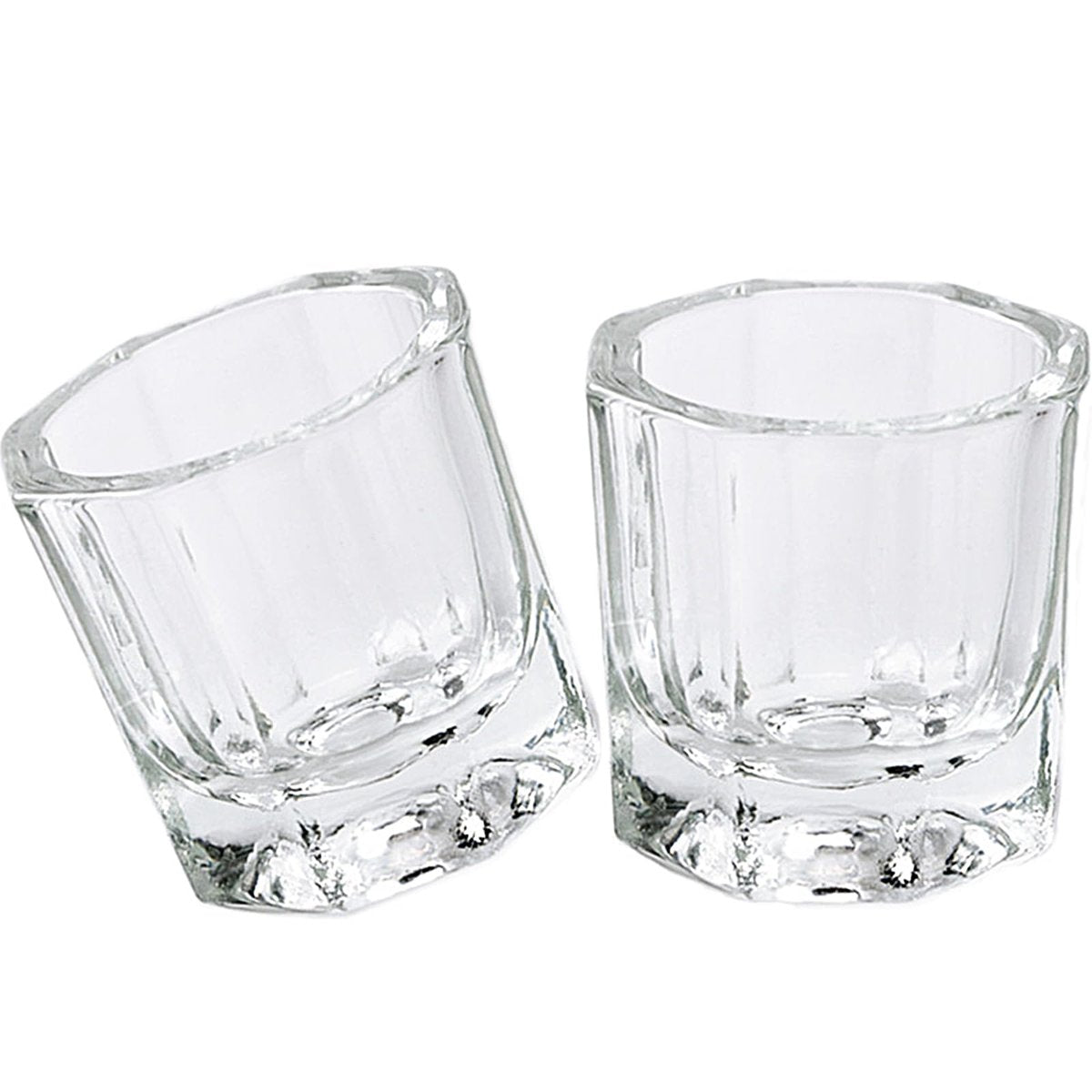 fiezkaa 2er-Pack Klare Nagel-Dappenschalen aus Glas für Aceton und Nagelflüssigkeit, kleine Tauchschale für Acrylnägel, Monomer, Puder, Nagellackentferner - Dappenschale für Nageltechniker, Kunst