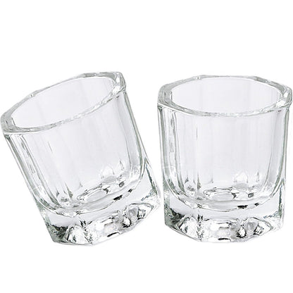 fiezkaa 2er-Pack Klare Nagel-Dappenschalen aus Glas für Aceton und Nagelflüssigkeit, kleine Tauchschale für Acrylnägel, Monomer, Puder, Nagellackentferner - Dappenschale für Nageltechniker, Kunst