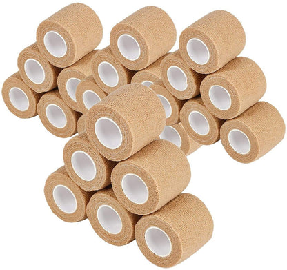 24er-Pack Selbstklebende Kohäsive Binden 5 cm x 4,5 m, Erste-Hilfe-Bandage, Sport-Tape, Atmungsaktive Fixierbinde, Hautfarben