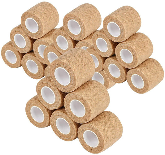 24er-Pack Selbstklebende Kohäsive Binden 5 cm x 4,5 m, Erste-Hilfe-Bandage, Sport-Tape, Atmungsaktive Fixierbinde, Hautfarben