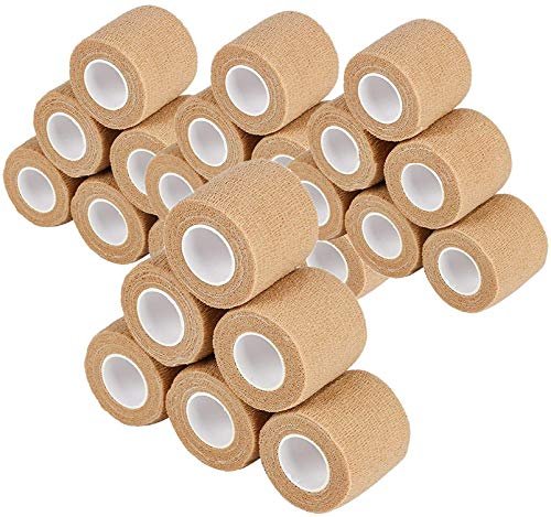 24er-Pack Selbstklebende Kohäsive Binden 5 cm x 4,5 m, Erste-Hilfe-Bandage, Sport-Tape, Atmungsaktive Fixierbinde, Hautfarben