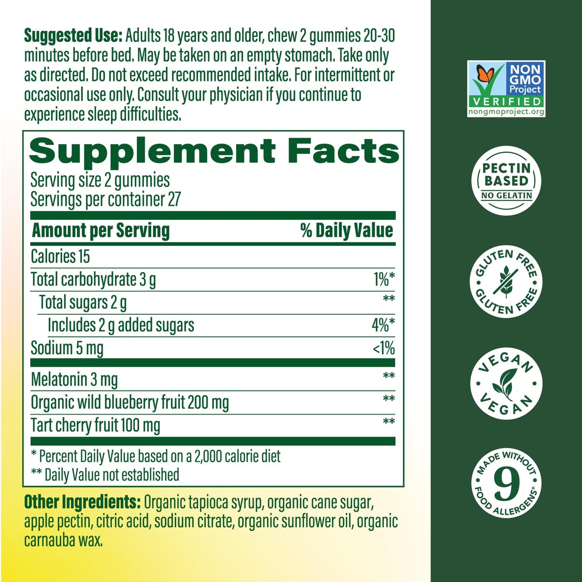 MegaFood Melatonin Gummies – 3 mg Melatonin pro Portion für erholsamen Schlaf | Vegan & Non-GMO | 54 Stück (27 Portionen)