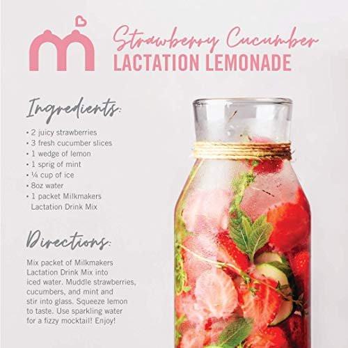 Munchkin Milkmakers Laktations-Drinkmix für stillende Mütter mit B-Vitaminen, Kollagen, Bockshornklee & Mariendistel, Beeren-Limonade, 14 Portionen