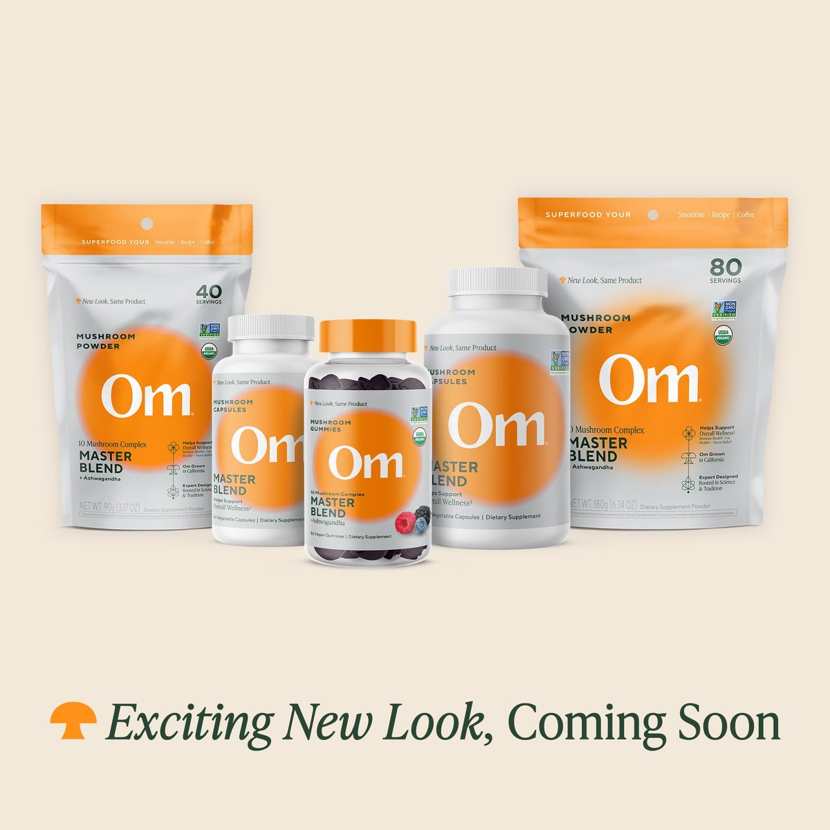 Om Master Blend Bio-Pilzkapseln - Organisches Pilzpräparat mit 10 Pilzen und Ashwagandha – Unterstützt Immunsystem, Darmgesundheit & Stressabbau, 84 Kapseln (28 Portionen)